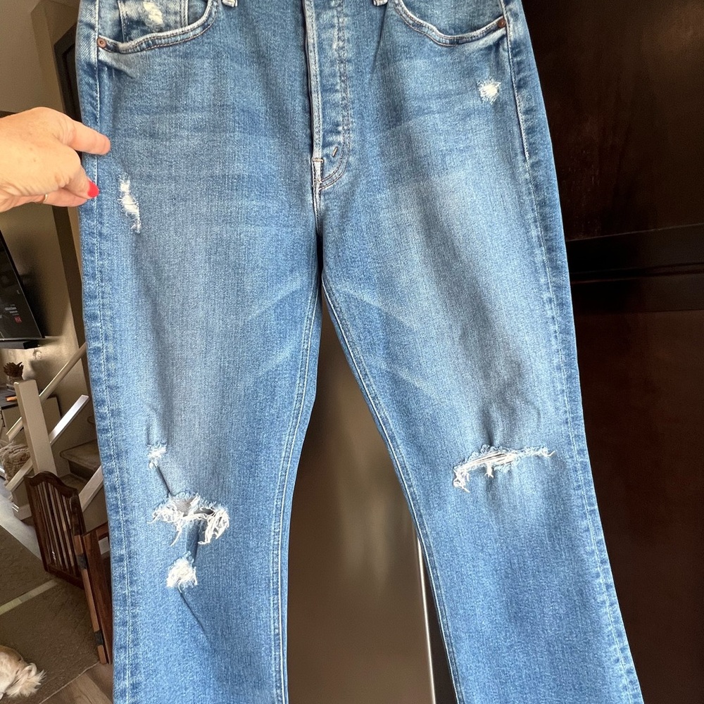 Distressed Blue Jeans
